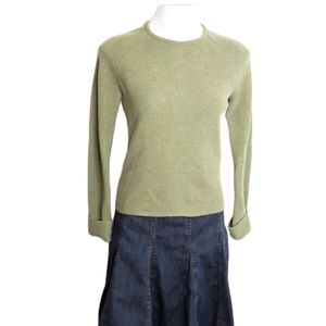 DKNY 100% Lambs Wool Green Sweater EUC sz M